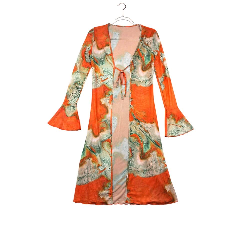 SHEIN Orange floral duster‎ Kimono